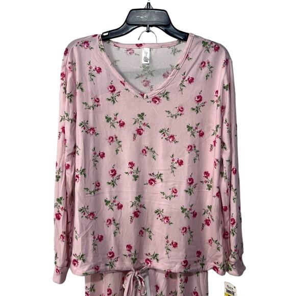 FLORA NIKROOZ JENNA PRINTED COZY SWEATER-KNIT PAJAMAS FLORAL PINK MEDIUM - Picture 5 of 10